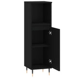 Bathroom Cabinet Black 30x30x100 cm Engineered Wood - Rear View