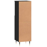Bathroom Cabinet Black 30x30x100 cm Engineered Wood - Low Angle