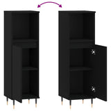 Bathroom Cabinet Black 30x30x100 cm Engineered Wood