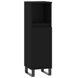Bathroom Cabinet Black 30x30x100 cm Engineered Wood