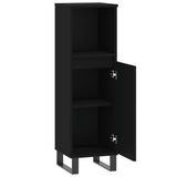 Bathroom Cabinet Black 30x30x100 cm Engineered Wood - 45-Degree Angle