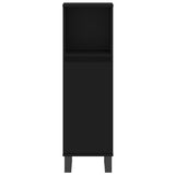 Bathroom Cabinet Black 30x30x100 cm Engineered Wood