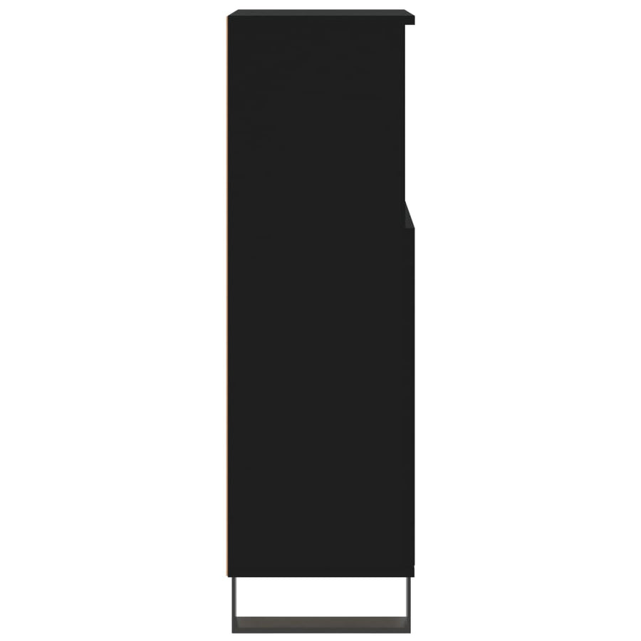 Bathroom Cabinet Black 30x30x100 cm Engineered Wood