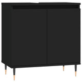 Bathroom Cabinet Black 58x33x60 cm Engineered Wood - Front View