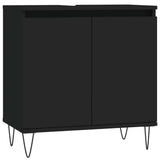 Bathroom Cabinet Black 58x33x60 cm Engineered Wood - Front View