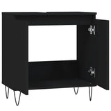 Bathroom Cabinet Black 58x33x60 cm Engineered Wood - 45-Degree Angle