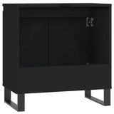 Bathroom Cabinet Black 58x33x60 cm Engineered Wood - Close-Up Angle