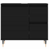 Bathroom Cabinet Black 65x33x60 cm Engineered Wood - 45-Degree Angle
