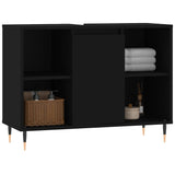 Bathroom Cabinet Black 80x33x60 cm Engineered Wood - Side View