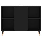 Bathroom Cabinet Black 80x33x60 cm Engineered Wood