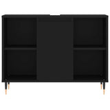 Bathroom Cabinet Black 80x33x60 cm Engineered Wood - Rear View