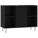 Bathroom Cabinet Black 80x33x60 cm Engineered Wood - Front View