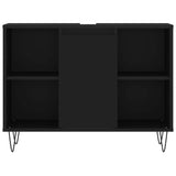 Bathroom Cabinet Black 80x33x60 cm Engineered Wood - 45-Degree Angle