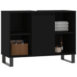 Bathroom Cabinet Black 80x33x60 cm Engineered Wood - Side View