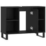 Bathroom Cabinet Black 80x33x60 cm Engineered Wood - 45-Degree Angle