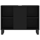 Bathroom Cabinet Black 80x33x60 cm Engineered Wood - Rear View