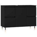 Bathroom Cabinet Black 80x33x60 cm Engineered Wood - Front View