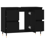 Bathroom Cabinet Black 80x33x60 cm Engineered Wood - Top-Down View