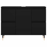 Bathroom Cabinet Black 80x33x60 cm Engineered Wood