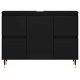 Bathroom Cabinet Black 80x33x60 cm Engineered Wood - 45-Degree Angle
