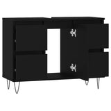 Bathroom Cabinet Black 80x33x60 cm Engineered Wood - 45-Degree Angle