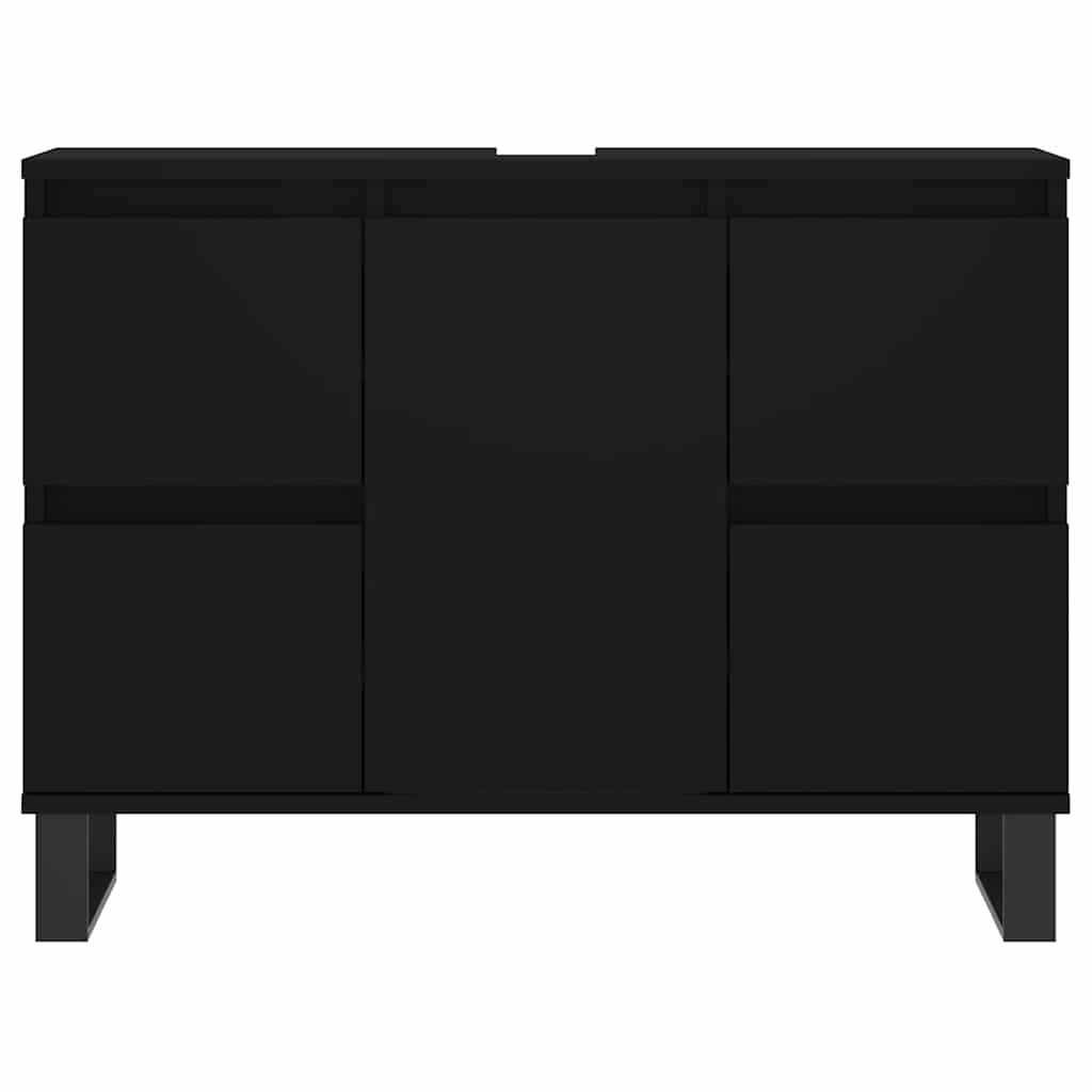 Bathroom Cabinet Black 80x33x60 cm Engineered Wood