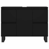 Bathroom Cabinet Black 80x33x60 cm Engineered Wood