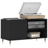 Record Cabinet Black 85x38x48 cm Engineered Wood - Side View