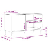 Record Cabinet Black 85x38x48 cm Engineered Wood - Extra Image