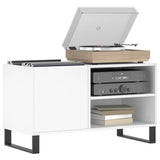Record Cabinet White 85x38x48 cm Engineered Wood - Side View