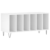 Record Cabinet White 100x38x48 cm Engineered Wood - Front View