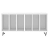 Record Cabinet White 100x38x48 cm Engineered Wood - Side View