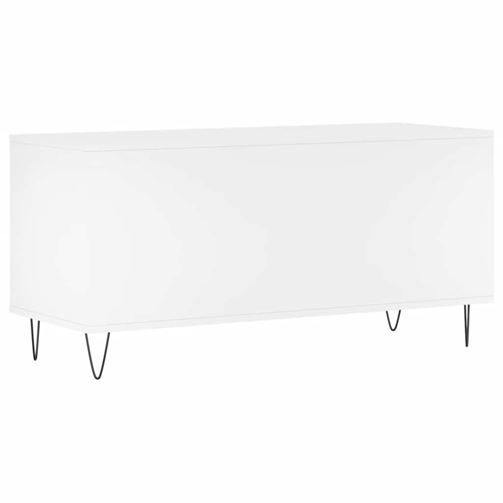 Record Cabinet White 100x38x48 cm Engineered Wood