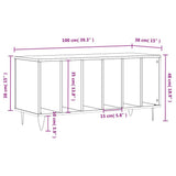 Record Cabinet White 100x38x48 cm Engineered Wood