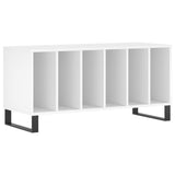 Record Cabinet White 100x38x48 cm Engineered Wood - Front View