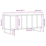 Record Cabinet White 100x38x48 cm Engineered Wood - Extra Image