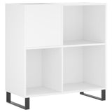 Record Cabinet White 84.5x38x89 cm Engineered Wood - Front View