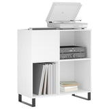 Record Cabinet White 84.5x38x89 cm Engineered Wood - Side View