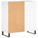 Record Cabinet White 84.5x38x89 cm Engineered Wood - Rear View