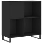 Record Cabinet Black 84,5x38x89 cm Engineered Wood