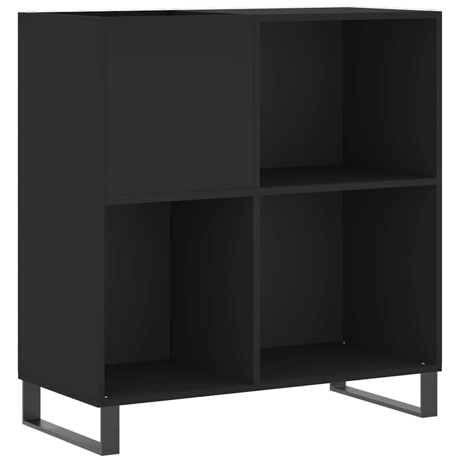Record Cabinet Black 84,5x38x89 cm Engineered Wood
