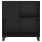 Record Cabinet Black 84,5x38x89 cm Engineered Wood