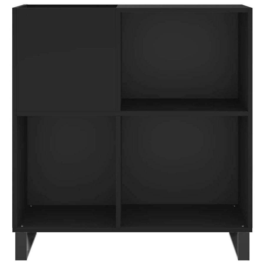 Record Cabinet Black 84,5x38x89 cm Engineered Wood