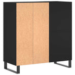 Record Cabinet Black 84,5x38x89 cm Engineered Wood