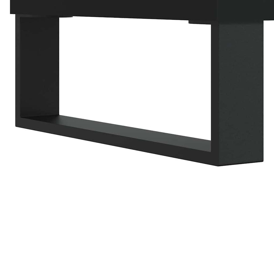 Record Cabinet Black 84,5x38x89 cm Engineered Wood