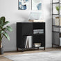 Record Cabinet Black 84,5x38x89 cm Engineered Wood