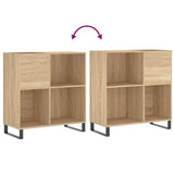 Record Cabinet Sonoma Oak 84.5x38x89 cm Engineered Wood - Close-Up Angle