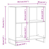 Record Cabinet Sonoma Oak 84.5x38x89 cm Engineered Wood