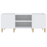 Record Cabinet White 121x38x48 cm Engineered Wood
