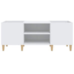 Record Cabinet White 121x38x48 cm Engineered Wood